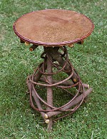 Rustic Furniture - Round Copper topped Willow Spiral base table