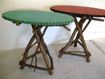 Rustic Furniture - Oval Painted top Willow Tripod base table