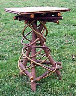 Rustic Furniture - Square Painted top Willow Spiral base table