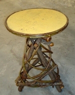 Rustic Furniture - Round painted top Willow Spiral base table